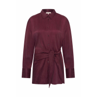 Expresso Blouse Satin Fudge Dark Red