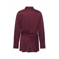 Expresso Blouse Satin Fudge Dark Red