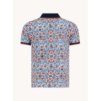 A Fish Named Fred Polo Shirt Art Nouveau Cobalt