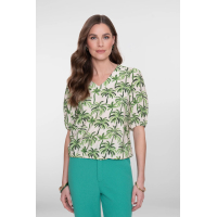 Geisha Top Palm Ecru Green