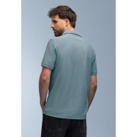 BlueFields Polo Shirt Slub Grijs Blauw