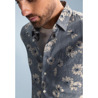 BlueFields Shirt Flower Grijsblauw Kit