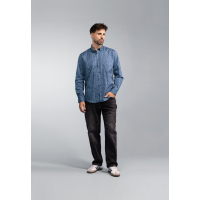 BlueFields Overhemd Grijsblauw Wit