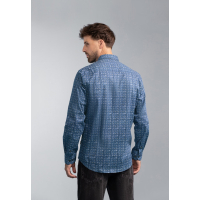 BlueFields Overhemd Grijsblauw Wit