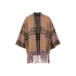 Expresso Poncho Vest Checked Camel Violet