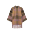 Expresso Poncho Vest Checked Camel Violet