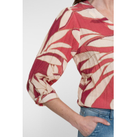 Geisha Blouse Raspberry Coral Red 