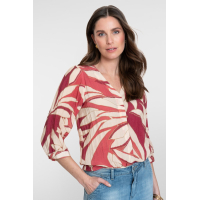Geisha Blouse Raspberry Coral Red 