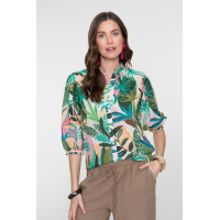 Geisha Blouse Tropical Green Ecru