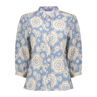 Geisha Blouse Light Blue Off White