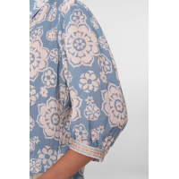 Geisha Blouse Light Blue Off White