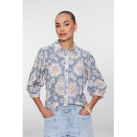 Geisha Blouse Light Blue Off White