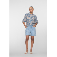 Geisha Blouse Light Blue Off White