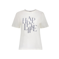 Geisha T-shirt Happy Life Off White