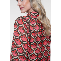 Geisha Blouse Retro Red Brown