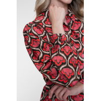 Geisha Blouse Retro Red Brown