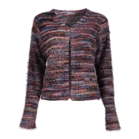 Geisha Vest Hairy Striped Burgundy