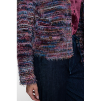 Geisha Vest Hairy Striped Burgundy
