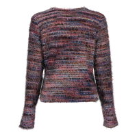 Geisha Vest Hairy Striped Burgundy