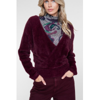 Geisha Trui Hairy Burgundy