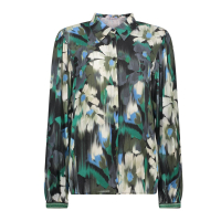 Geisha Blouse Flower Green Blue