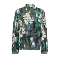 Geisha Blouse Flower Green Blue
