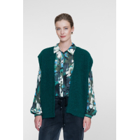 Geisha Blouse Flower Green Blue