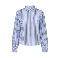 Geisha Blouse Pinstripe Rhinestones Light Blue