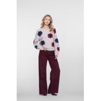 Geisha Pullover Flowers Sand Navy