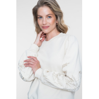 Geisha Sweater Flowers Light Sand