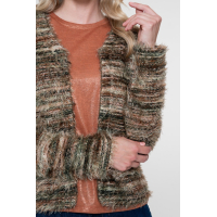 Geisha Vest Hairy Striped Brown