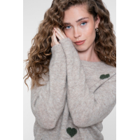Geisha Pullover Hearts Sand Army