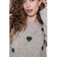 Geisha Pullover Hearts Sand Army