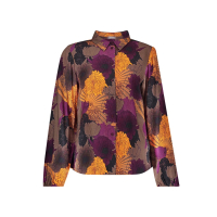 Geisha Blouse Flower Brown Orange