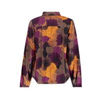 Geisha Blouse Flower Brown Orange