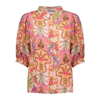 Geisha Blouse Paisley Pink Cherry Red
