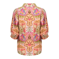 Geisha Blouse Paisley Pink Cherry Red