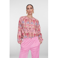 Geisha Blouse Top Pink Cherry Red