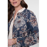 Geisha Jasje Embroidery Blue Ecru Brown