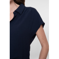Geisha Blouse Crinkle Navy