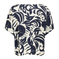 Geisha Top Flower Navy Off White