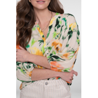 Geisha Blouse Aquarel Ecru Green