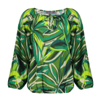 Geisha Blouse Top Jungle Ecru Green