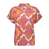 Geisha Blouse Graphic Ecru Mango Purple