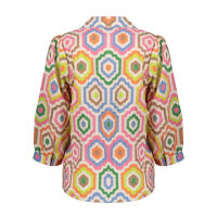 Geisha Blouse Tiles Ecru Pink