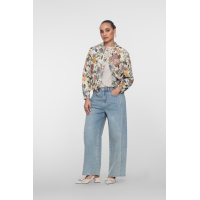 Geisha Bomber Jasje Leaves Sand Green Gold