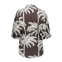 Geisha Blouse Palm Brown Off White