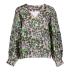 Geisha Blouse Flowers Lila Green