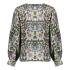 Geisha Blouse Flowers Lila Green