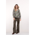 Geisha Blouse Flowers Lila Green